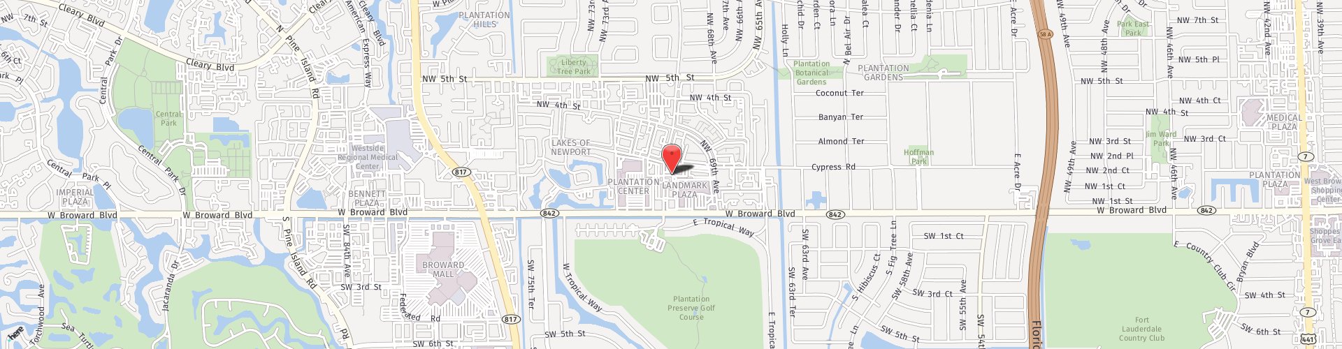 Location Map: 150 Northwest 70th Avenue Plantation, FL 33317